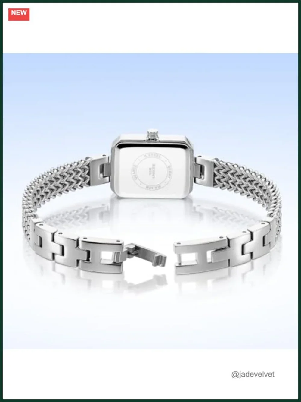 BERNY Dainty Quartz Watch & Bracelet Set for Women Crystal Accent silver-tone
